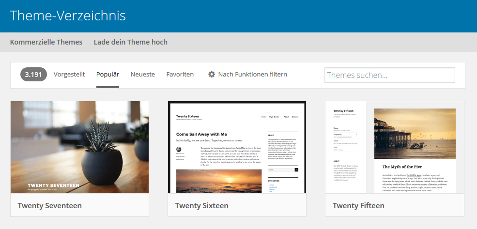 WordPress Theme Verzeichnis